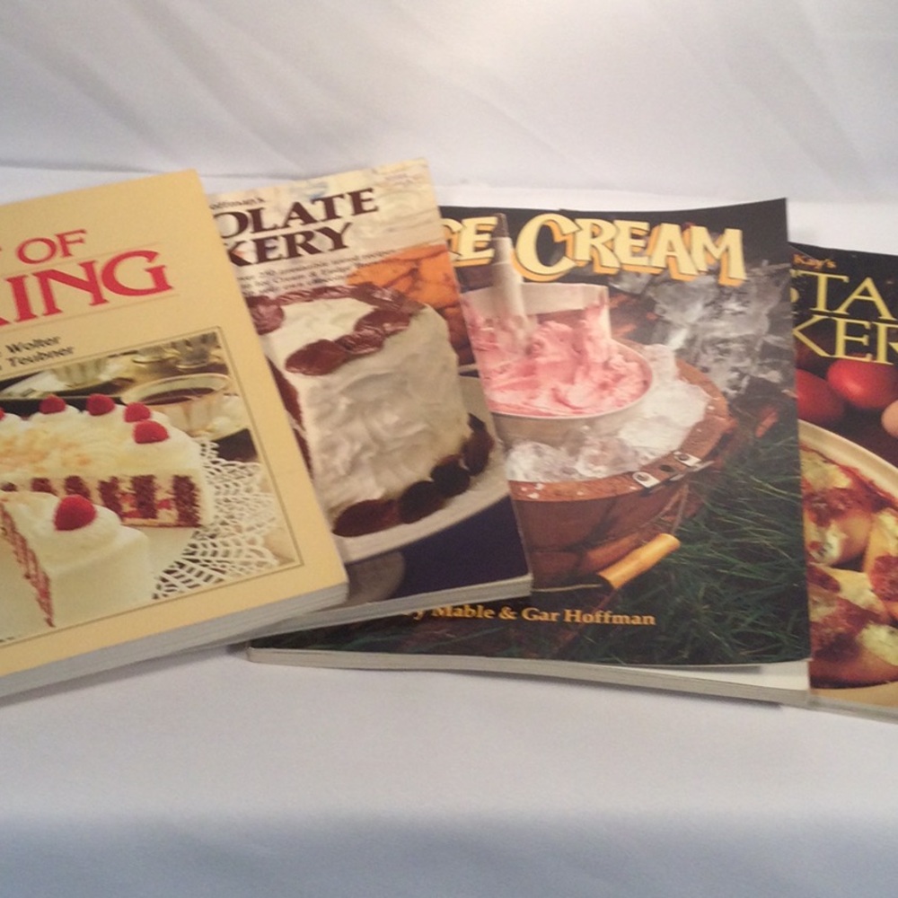 Set of Four HP Books Cookbooks - Baking, Chocolate, Ice Cream, and Pasta